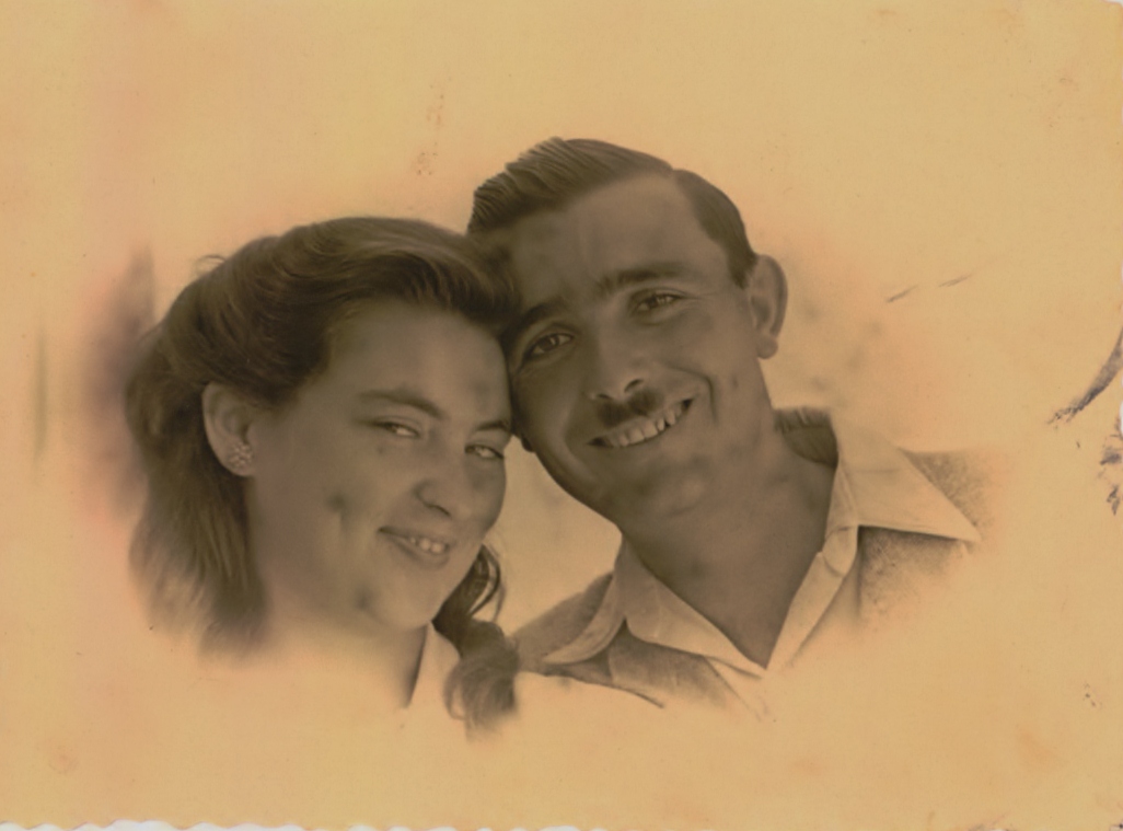 יהודית ויוסי ביום כלולותיהם, 1949